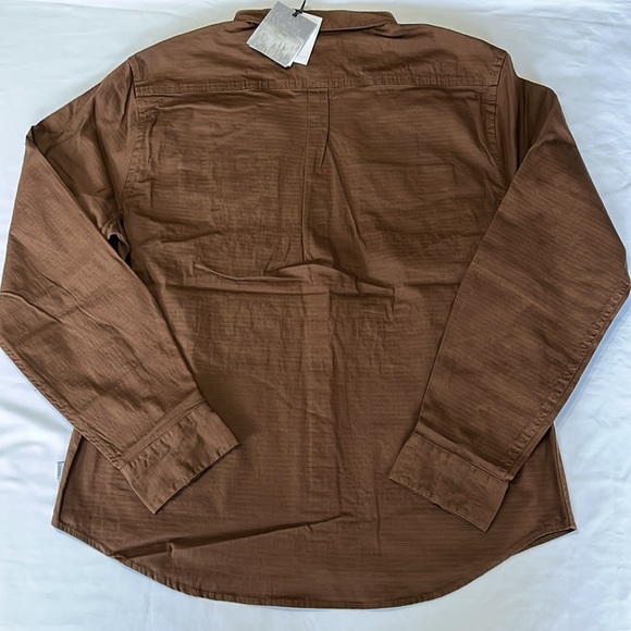 Onia All Terrain Cotton Stretch Ripstop Overshirt in Bison Size XL - Picture 5 of 8